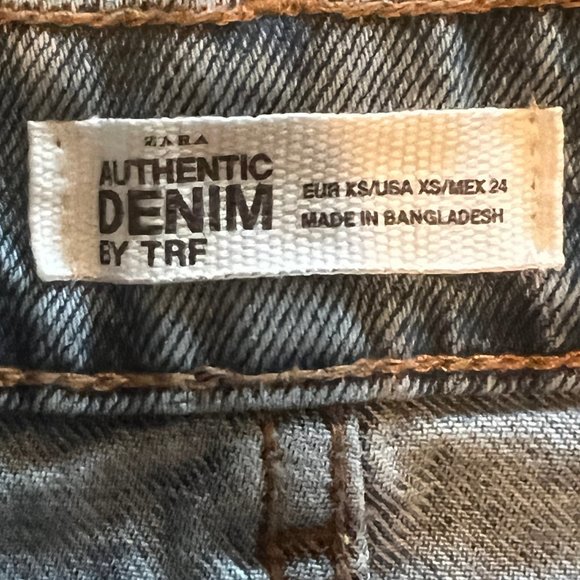 ZARA Denim Skirt with Red White Pink Stripe Size XS - Picture 5 of 8